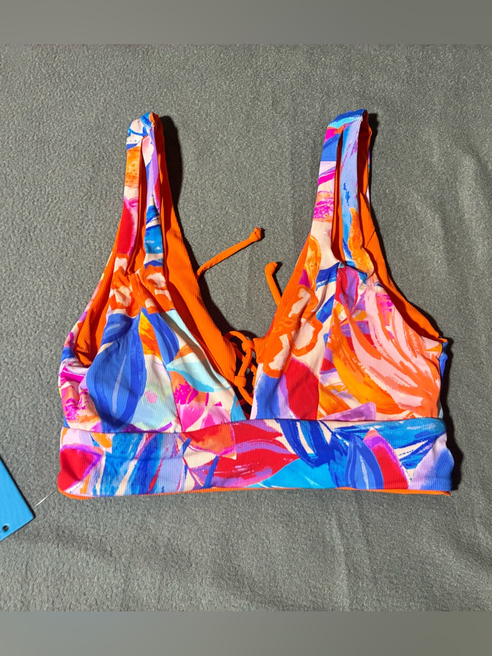 NWT Cupshe Reversible Vibrant Floral Bikini Top
